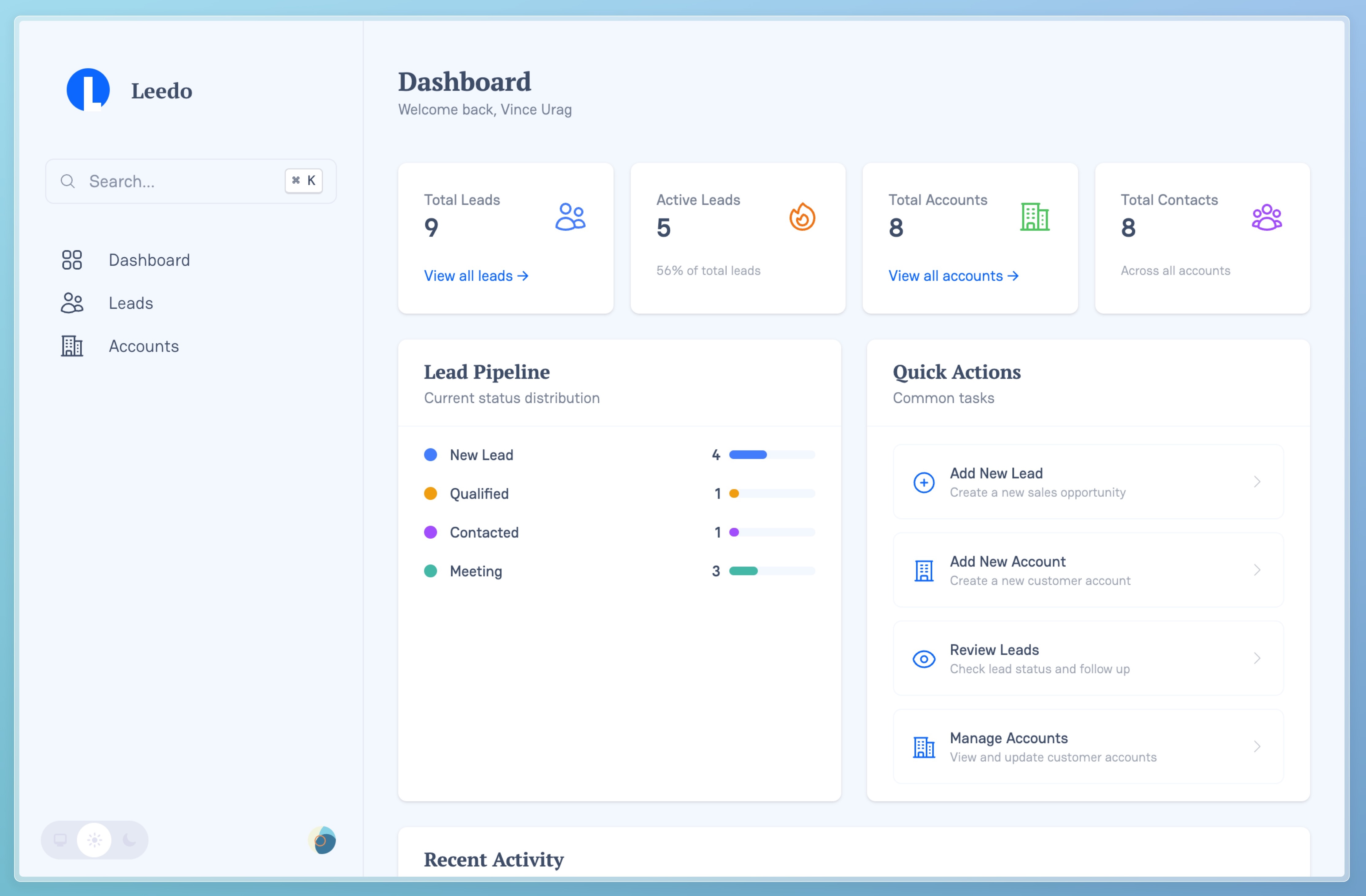 Leedo Lead Management Dashboard