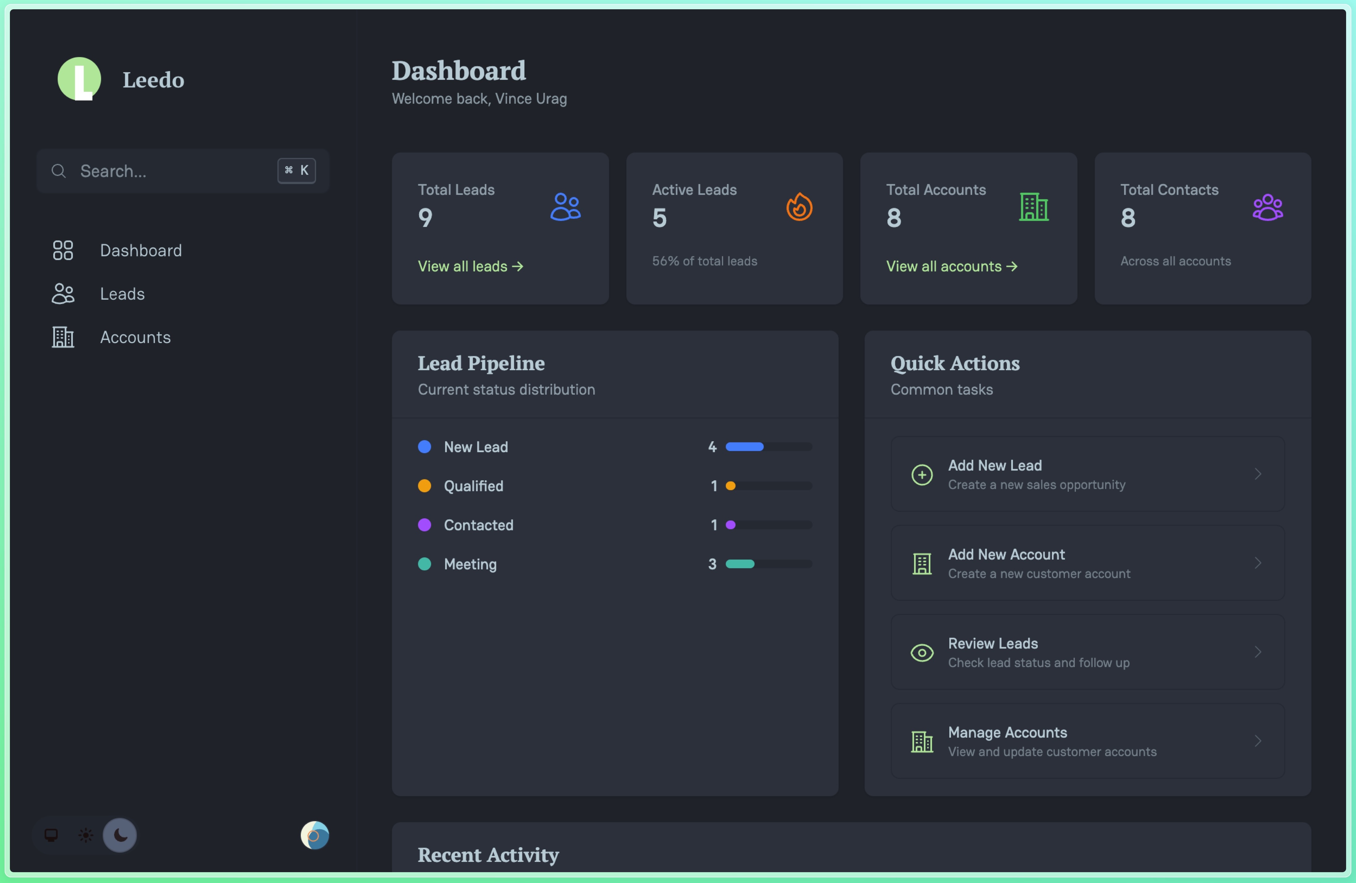 Leedo Lead Management Dashboard